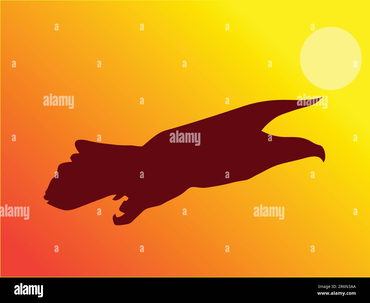 Eagle flying during sunset Stock Vector Image & Art - Alamy