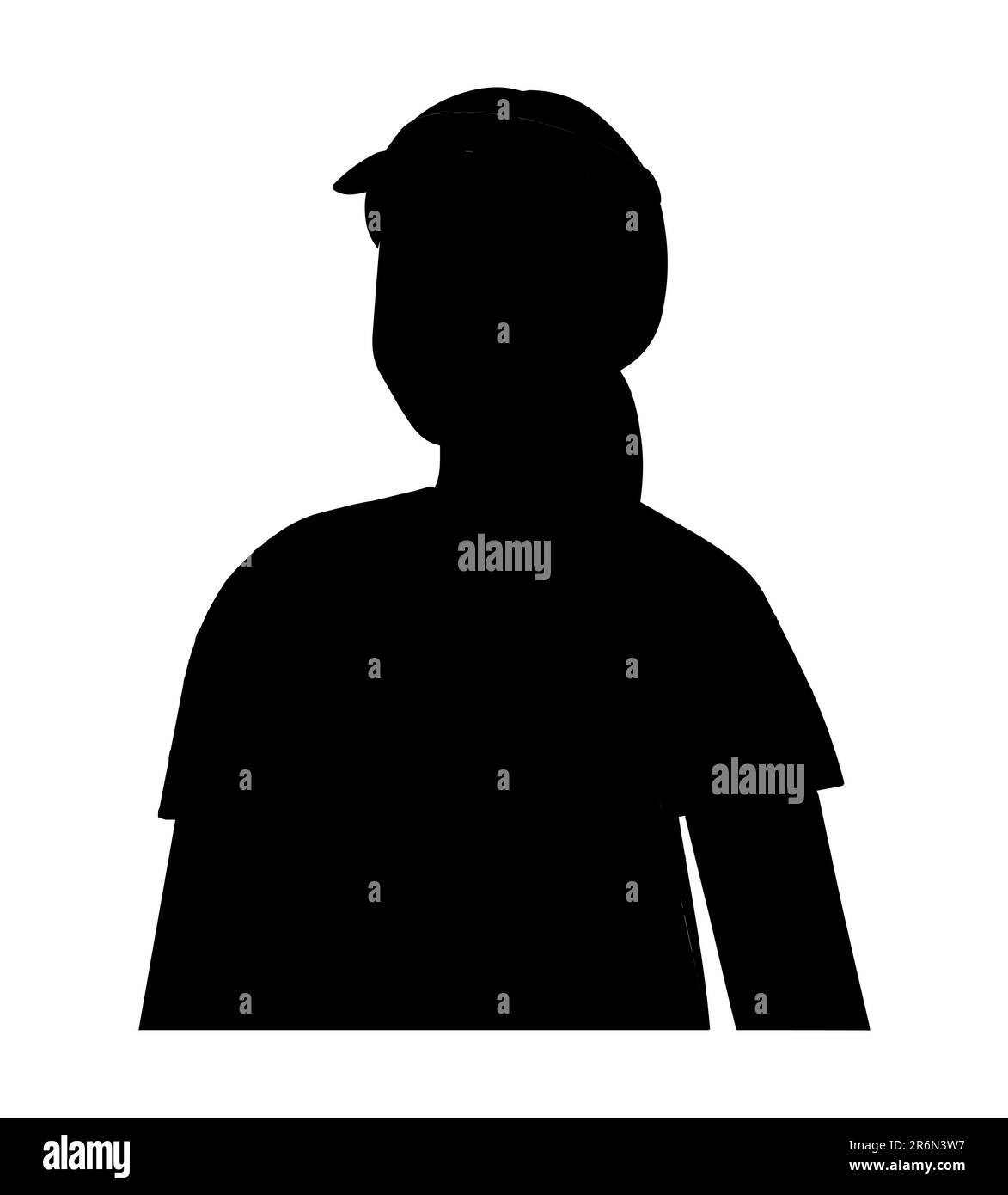 Black silhouette of a female tennis player, a female wearing a cap and