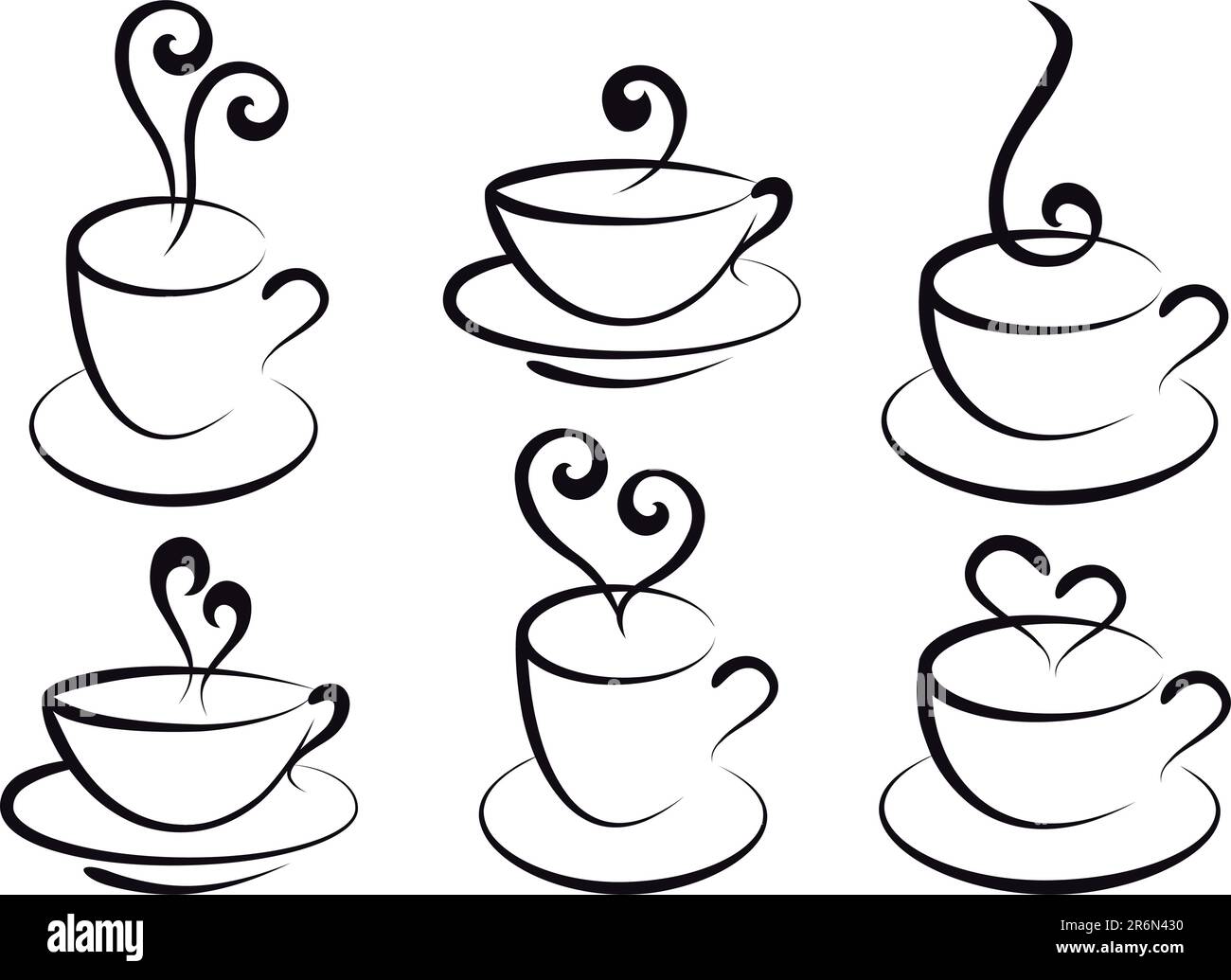 set of steamy coffee and tea cups, vector Stock Vector Image & Art Alamy