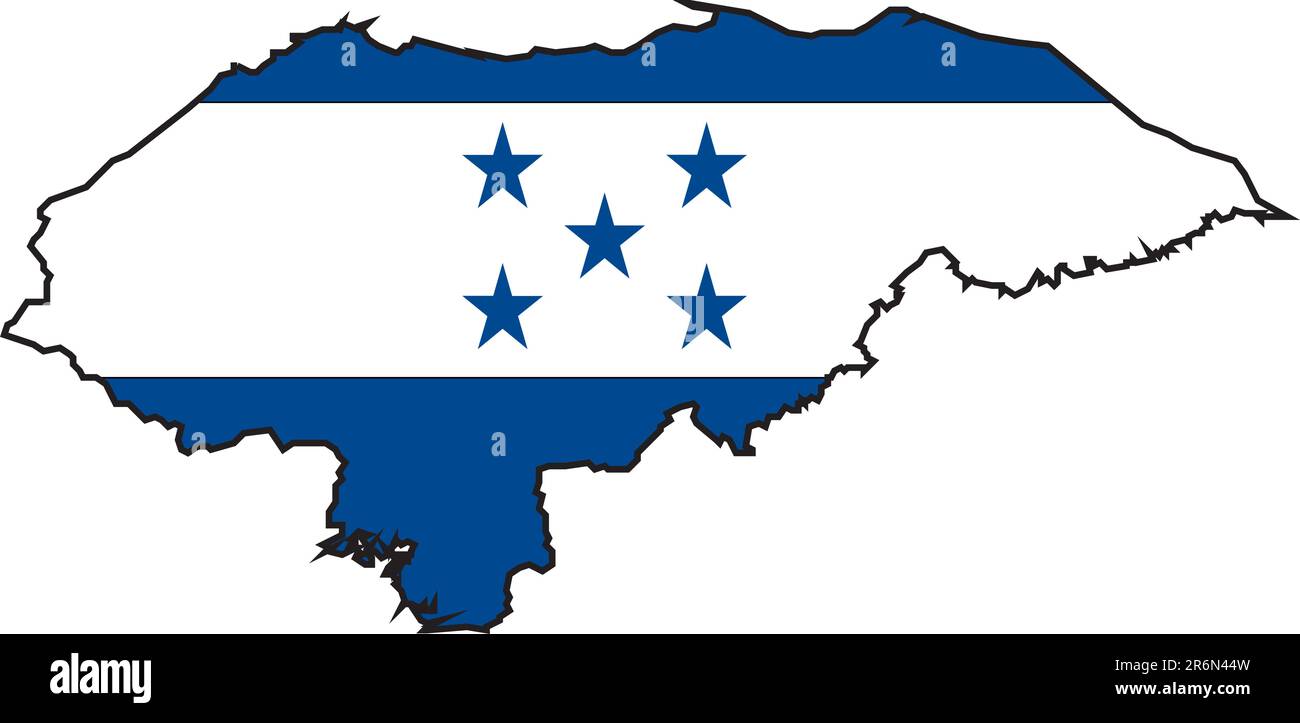 Illustration Vector of a Map and Flag from Honduras Stock Vector Image ...