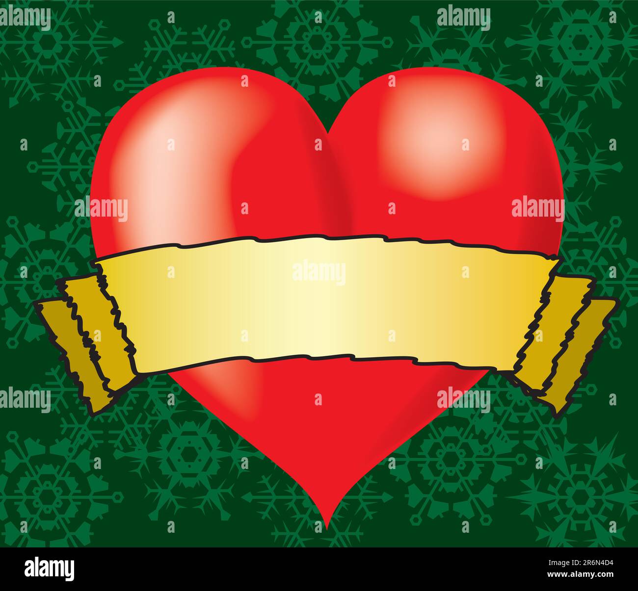 Heart and banner. A greeting card. A vector illustration. Stock Vector