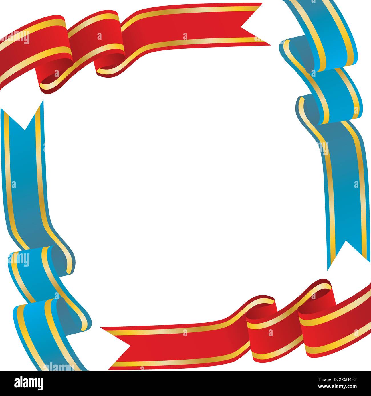 Red and blue tapes on a white background.Vector illustration Stock