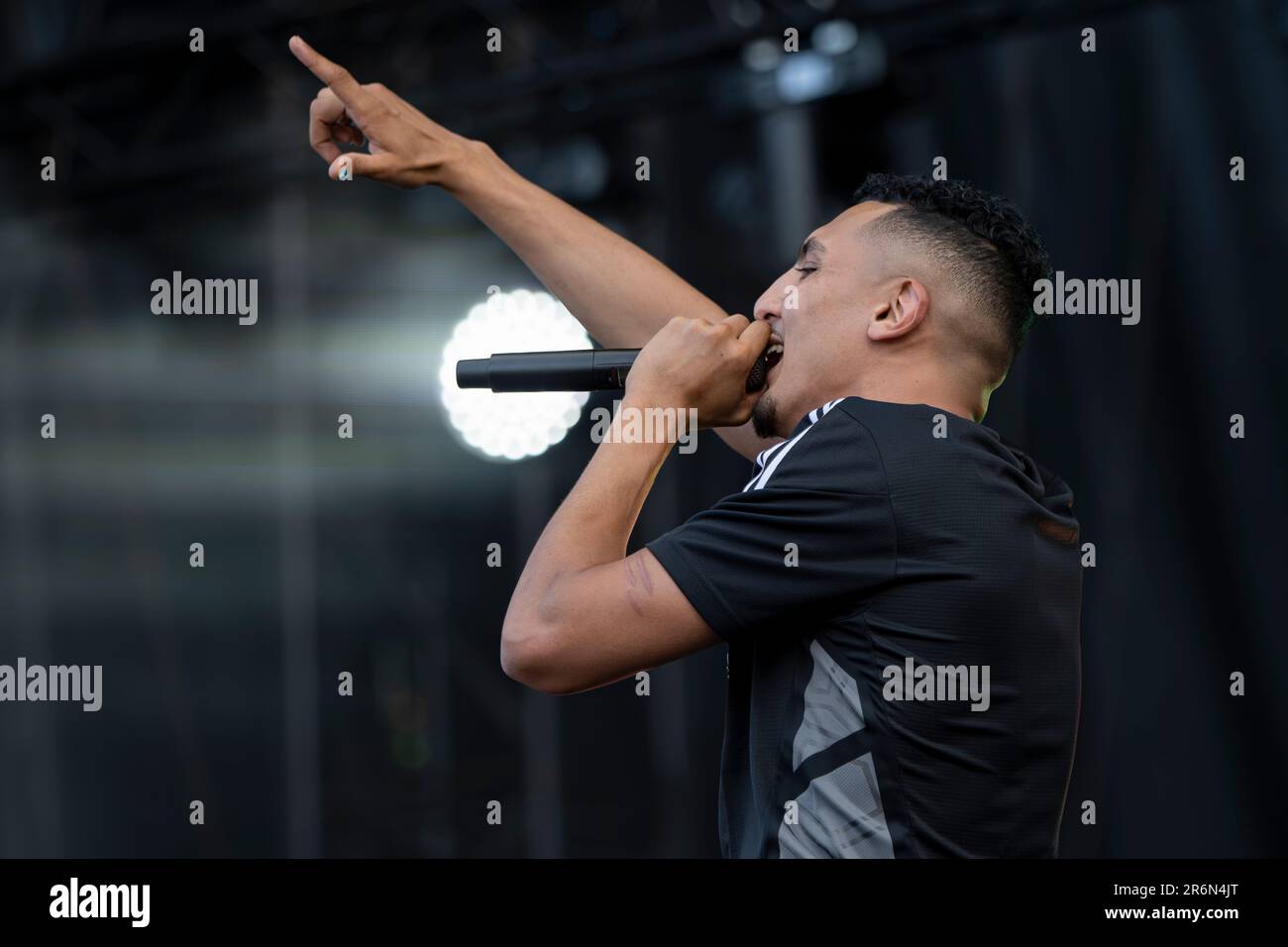 The singer Morad during a performance at the Share Festival, at the