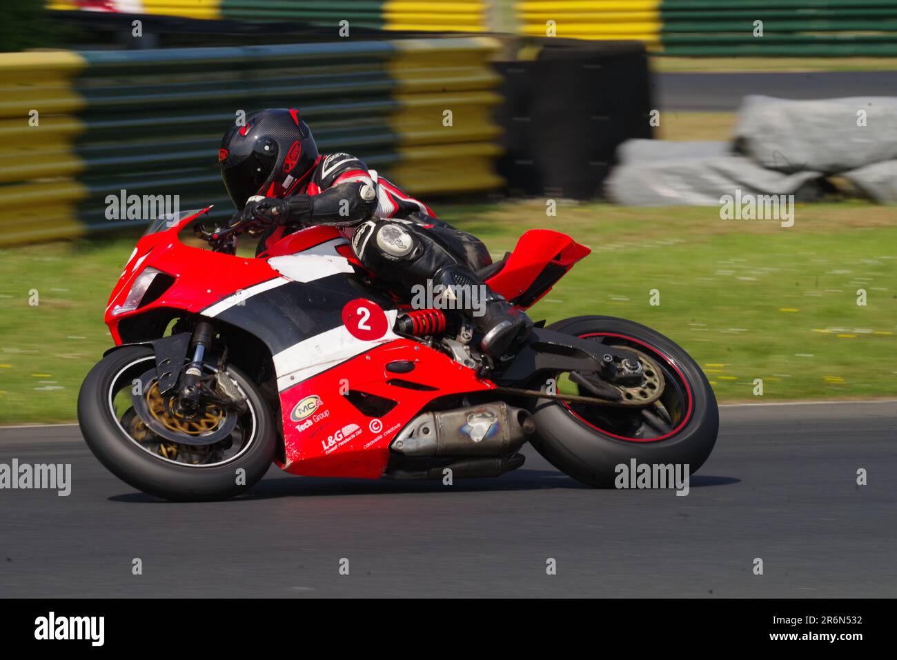 Croft Circuit, 10 June 2023. Michael Vincent riding a Ducati 899 in a No Limits Ducati Challenge race at Croft Circuit. Credit Colin Edwards/Alamy Live News Stock Photo