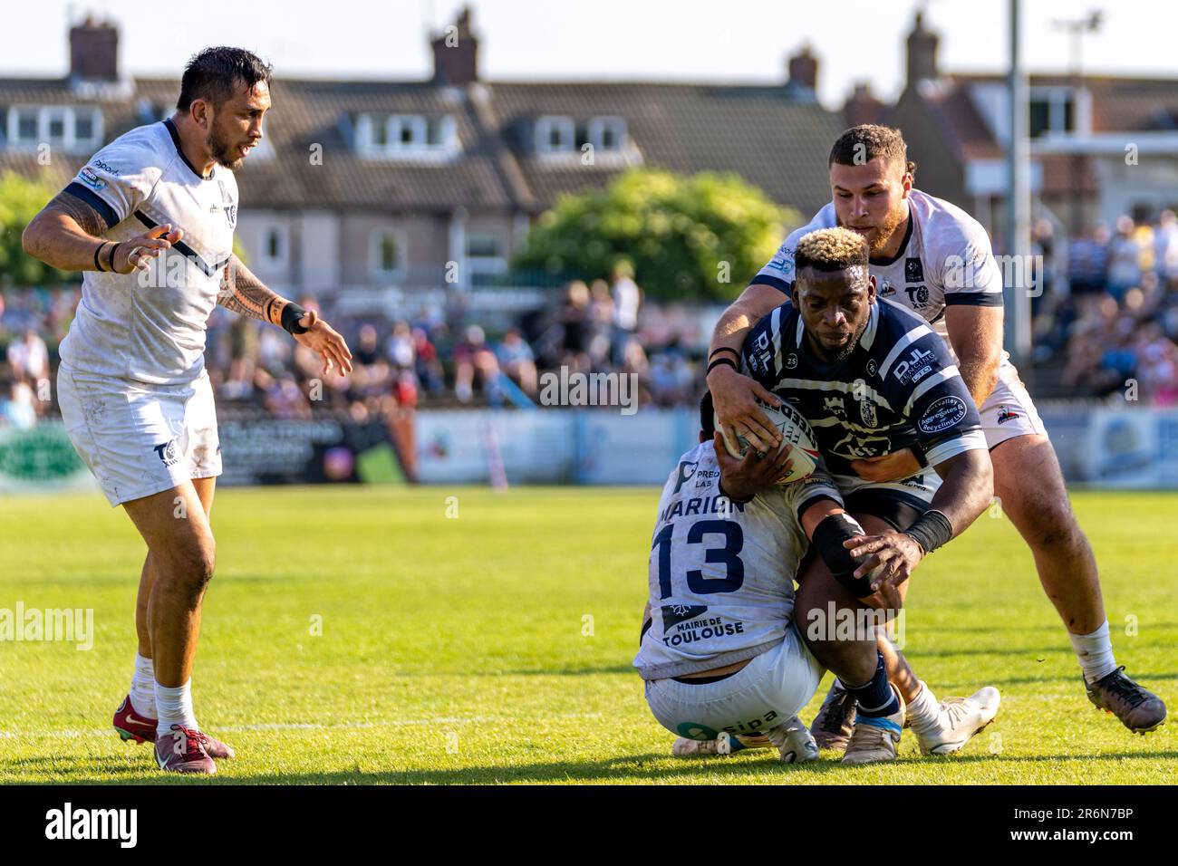 Featherstone, UK. 10th June 2023. Betfred Rugby League Championship: Featherstone Rovers v Toulouse Olympique. #17 Gadwin Springer, Featherstone Rover Stock Photo