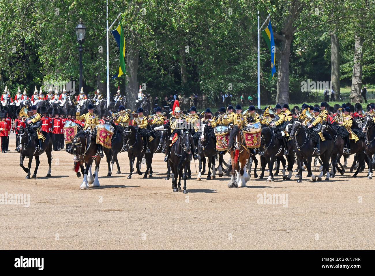 Horse Guards Parade, London, UK on June 10 2023. The Mounted band plays