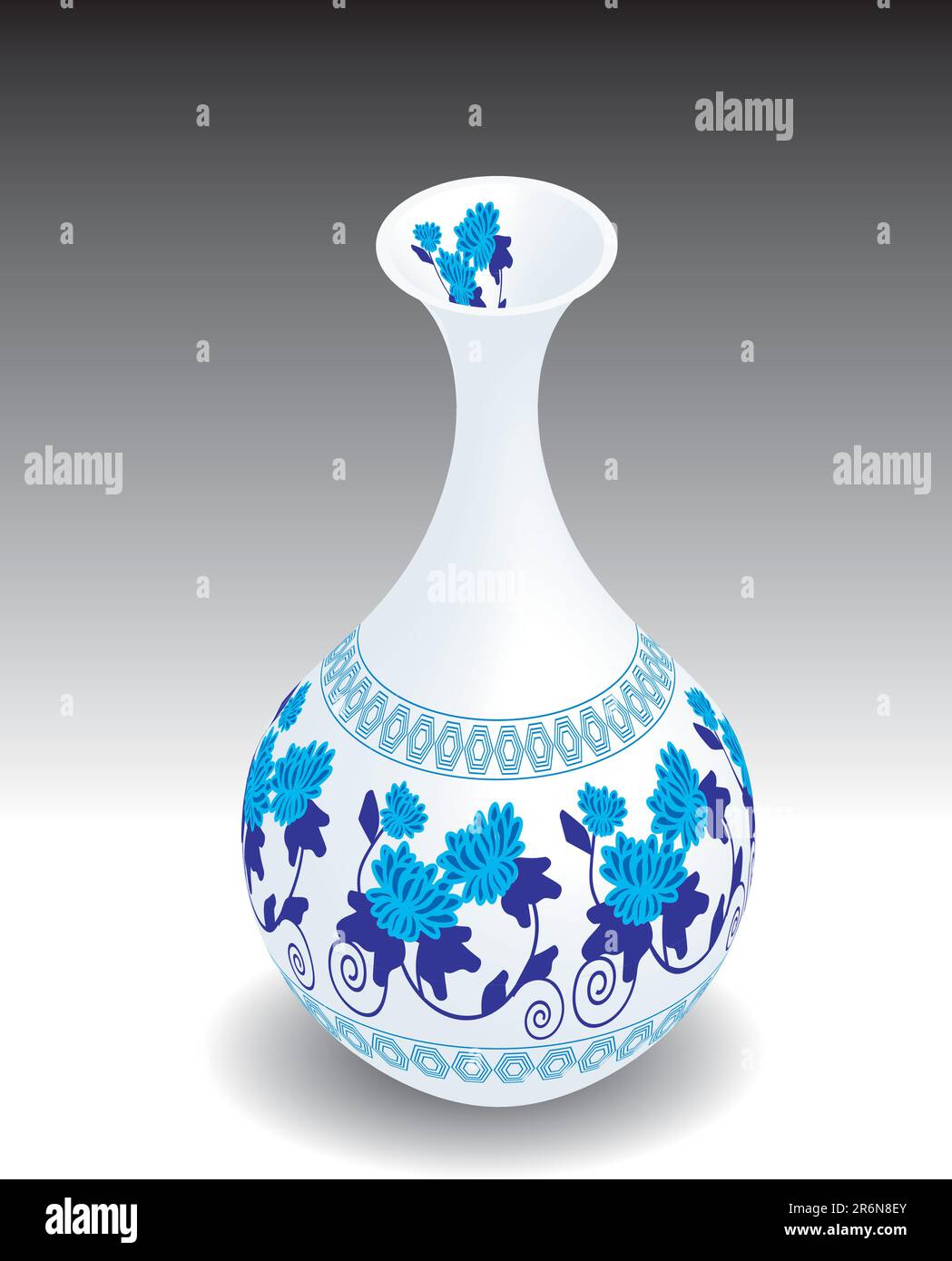 a vector, illustration for a China porcelain, pottery, vase, pitcher Stock Vector