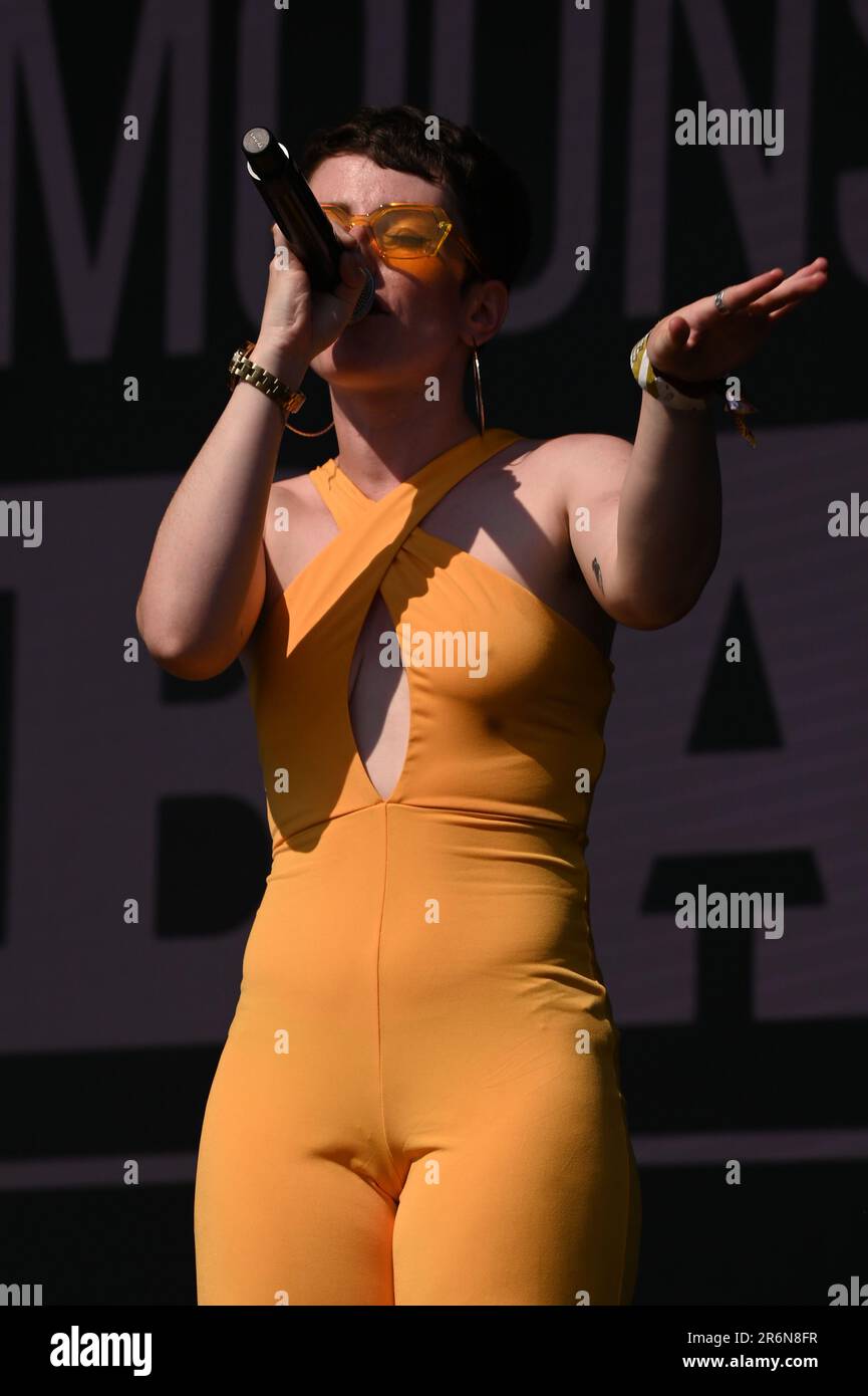 London, UK. 10th June, 2023. Dutty Moonshine Big Band performs at the Lambeth Country Show 2023 in a baking hot summer day at Brockwell park, London, UK. Credit: See Li/Picture Capital/Alamy Live News Stock Photo