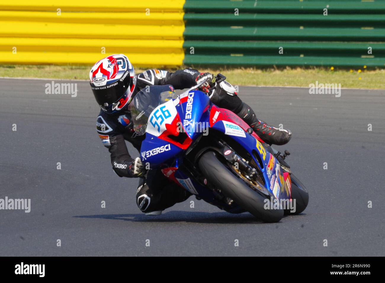 Croft Circuit, 10 June 2023. Tommy Fielding riding a Yamaha 600 in a Pirelli Super Series race at Croft Circuit. Credit Colin Edwards/Alamy Live News Stock Photo