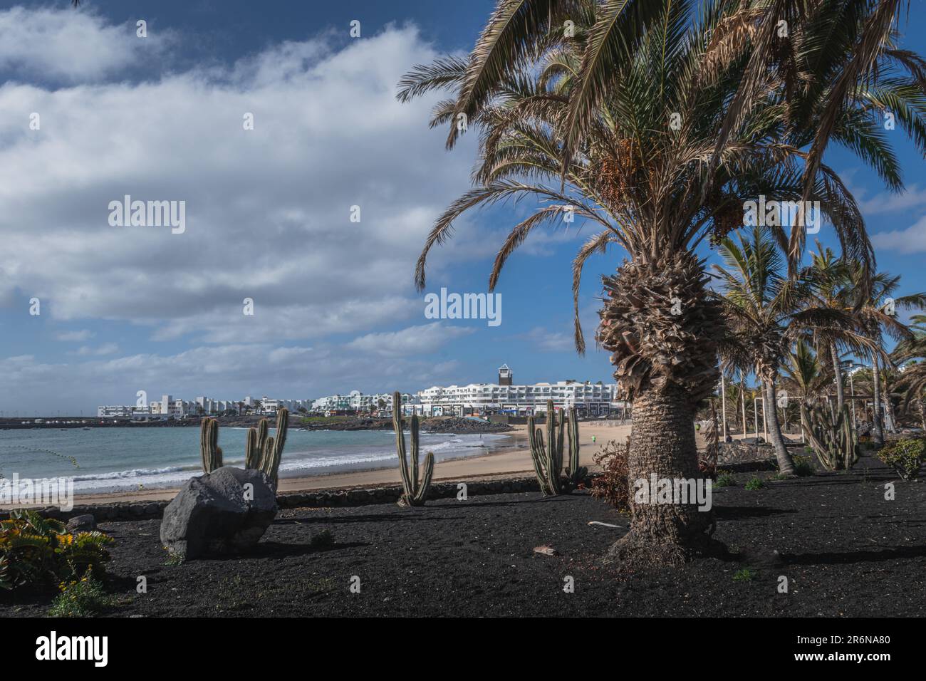 Promenade in Costa Teguise, Lanzarote, Canary Islands Stock Photo