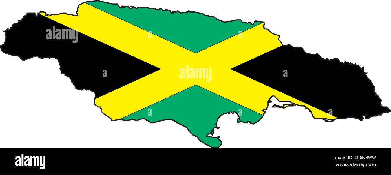 Illustration Vector of a Map and Flag from Jamaica Stock Vector Image &amp; Art - Alamy