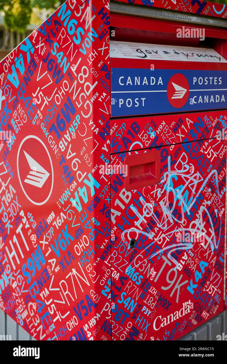 Colorful Design on New Canada Post Mail Box Stock Photo Alamy