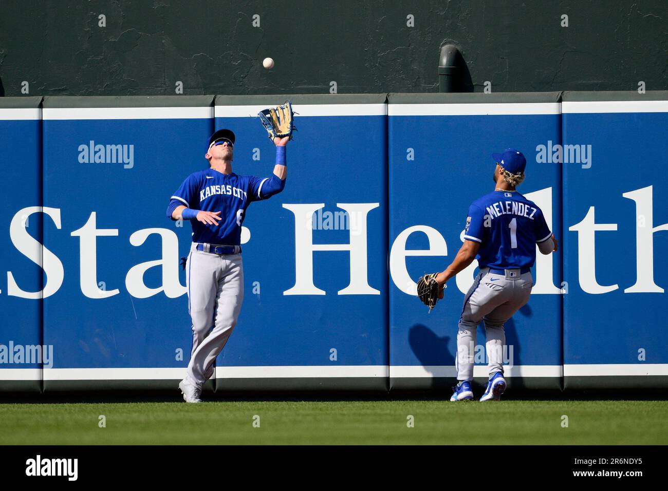 Kansas City Royals Center Fielder Drew Waters 6 Makes A Catch On A Fly Ball By Baltimore