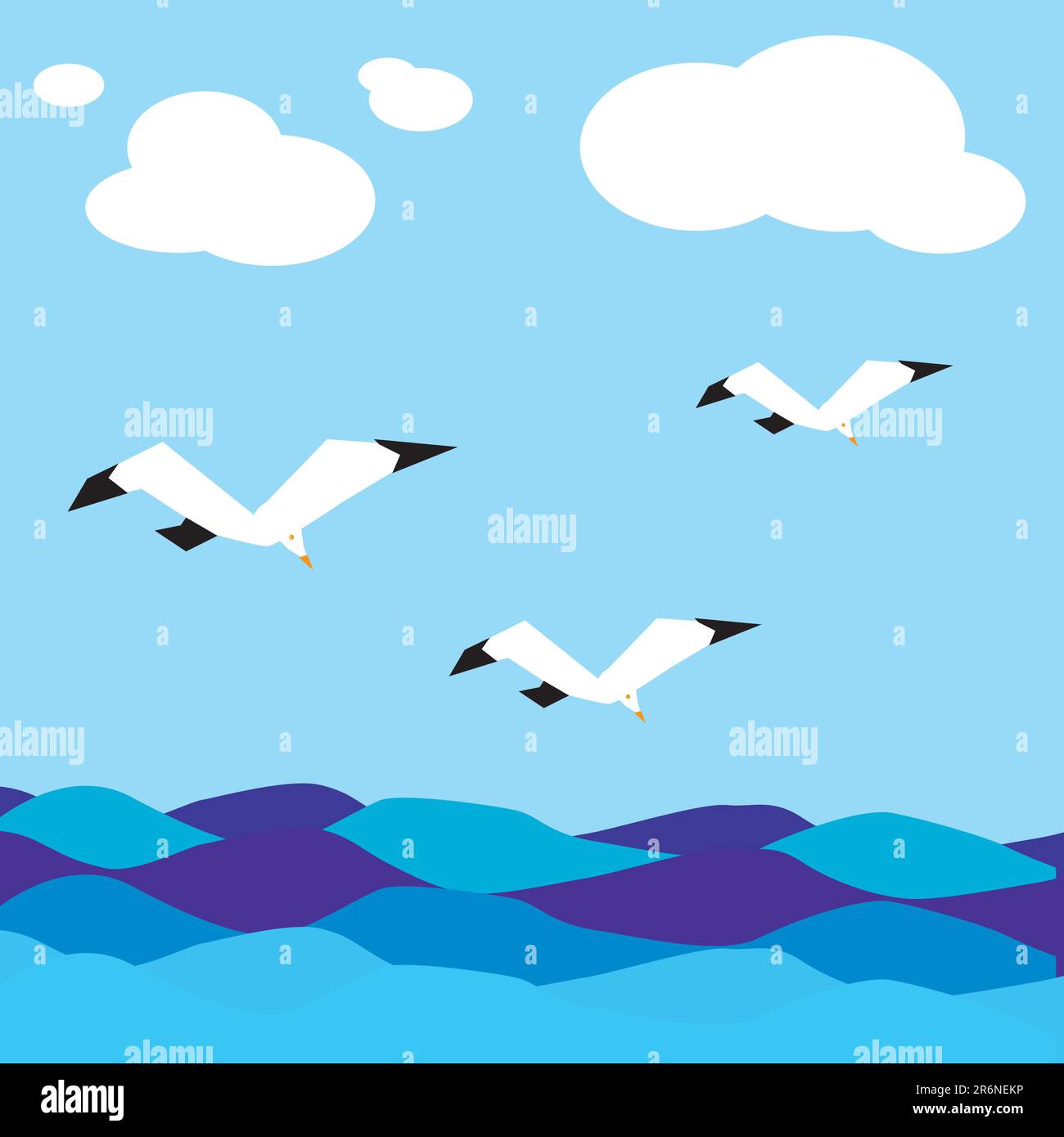 Sea landscape Stock Vector Images - Alamy