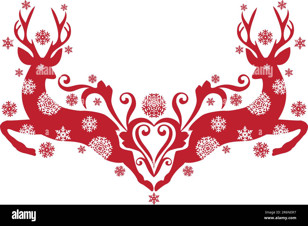 Red stag antlers Stock Vector Images - Alamy