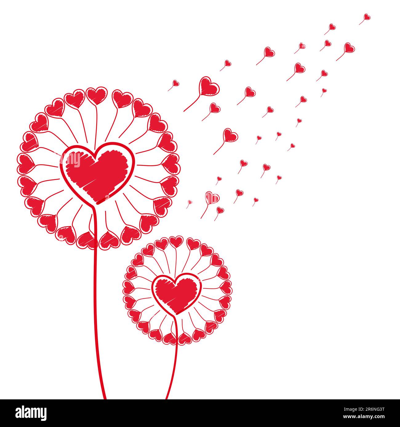 Eps Couple of dandelions Illustration for your design. Stock Vector