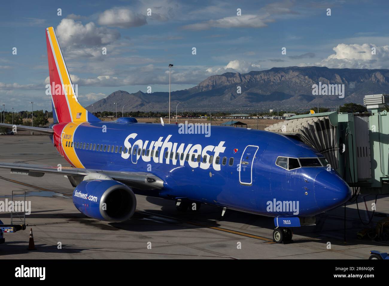 A Boeing 737700 parked at Concourse A at Albuquerque International