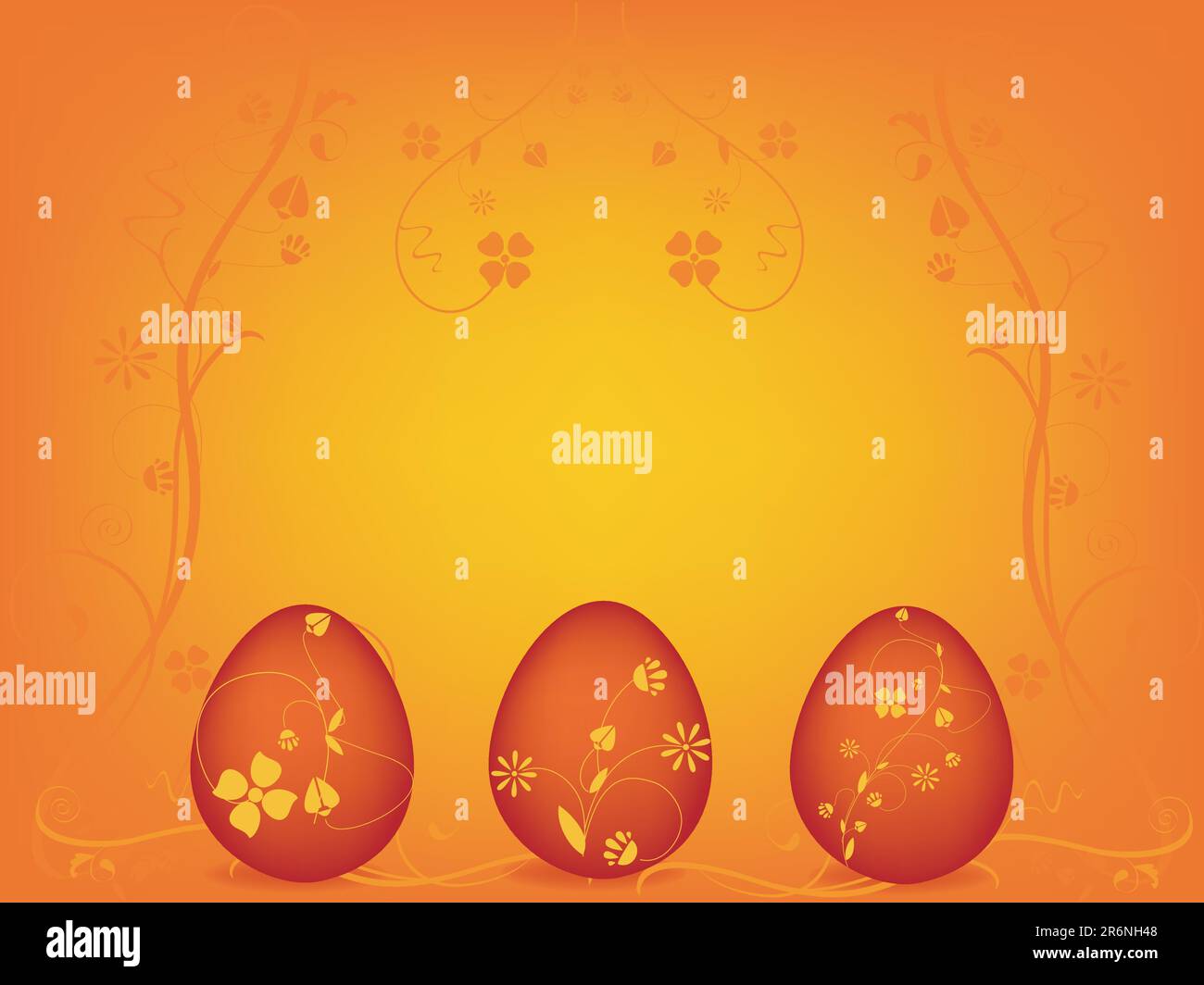 Floral easter egg vector background Stock Vector