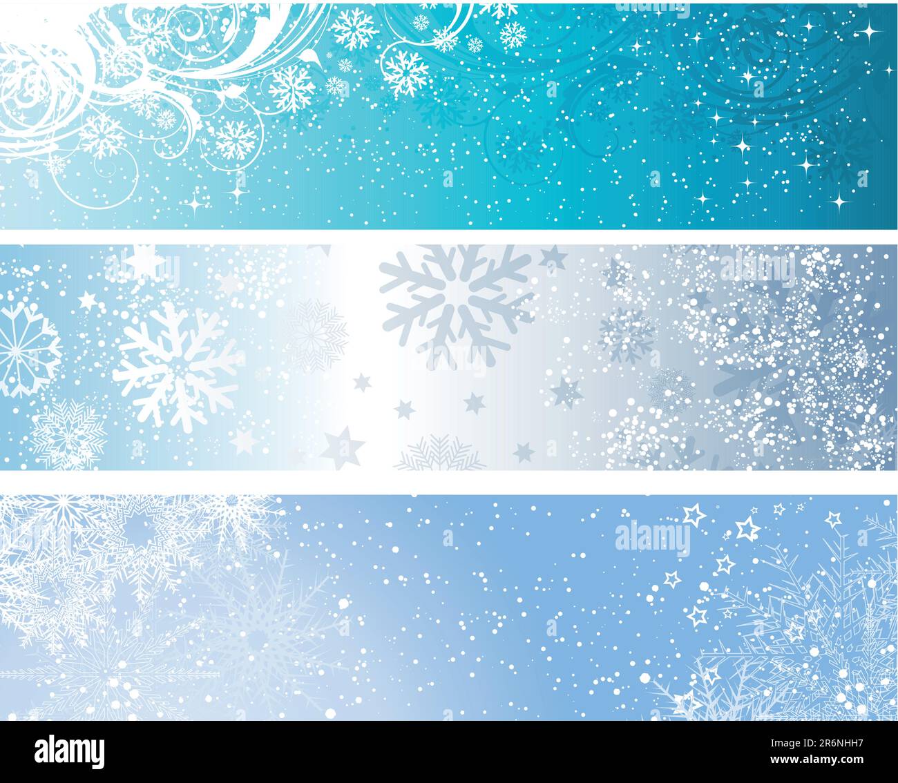 Various designs of decorative winter themed banners Stock Vector Image ...