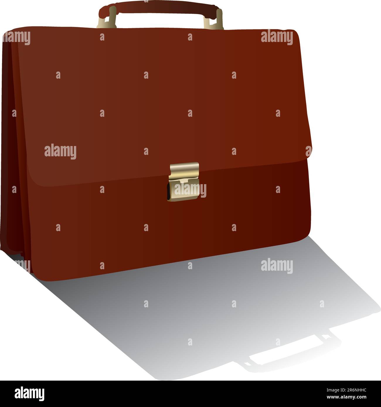 Vector brown briefcase isolated on the white background Stock Vector