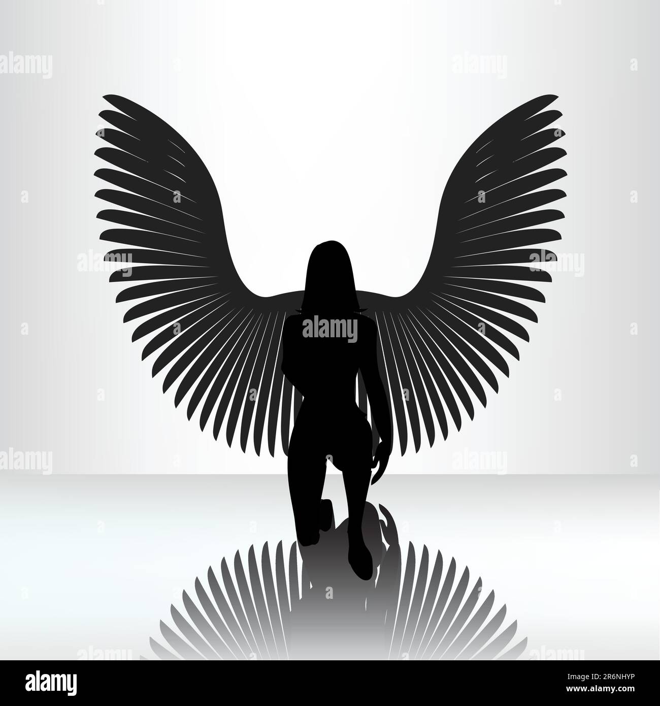 Girl kneeling silhouette hi-res stock photography and images - Alamy