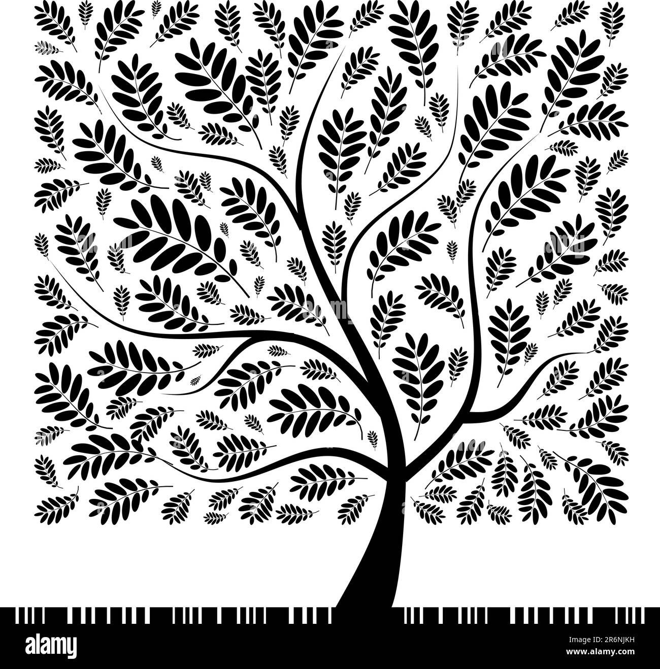 Art rowan tree beautiful for your design Stock Vector