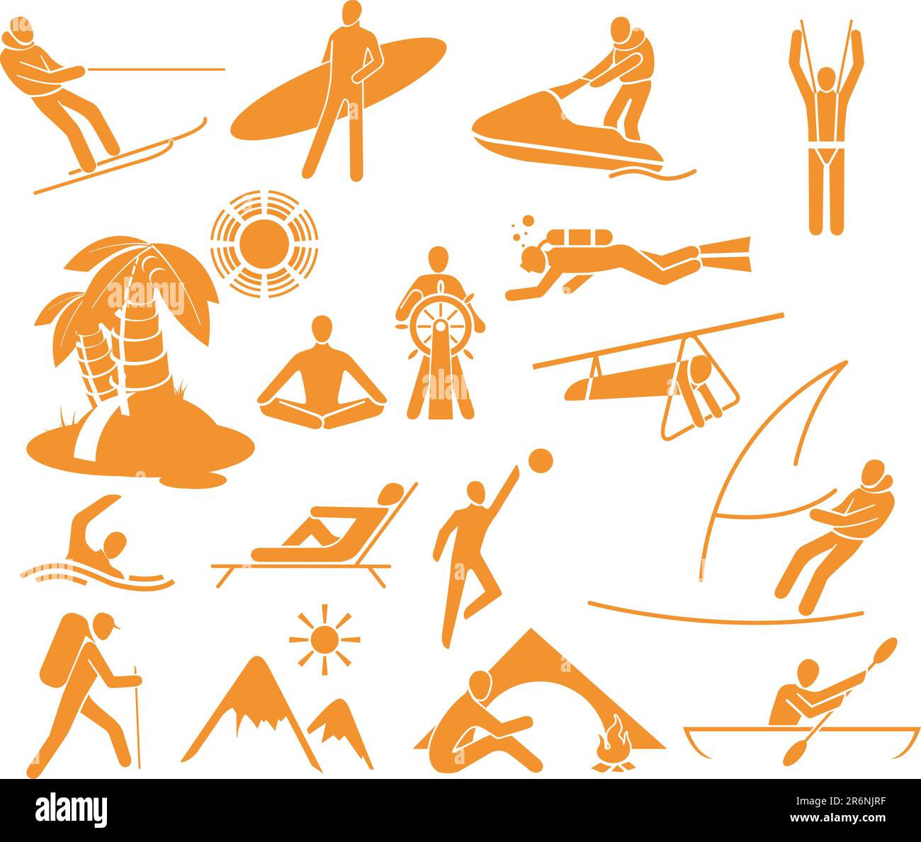Types of rest and vacation - 17 icons Stock Vector Image & Art - Alamy
