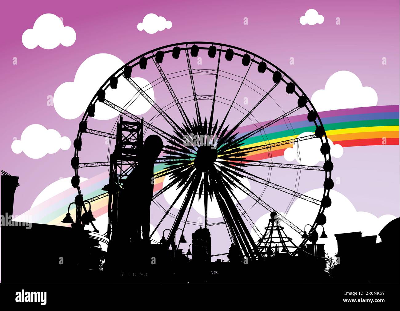 vector illustration of a Ferris wheel Stock Vector