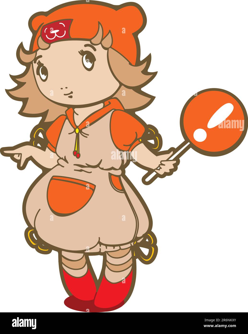 The girl in a red cap and a sign in a hand Stock Vector Image & Art - Alamy