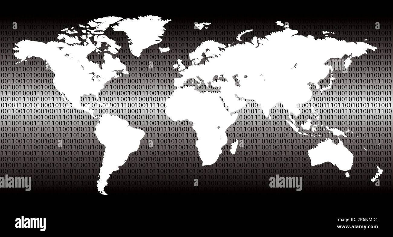 detailed binary world - vector illustration Stock Vector