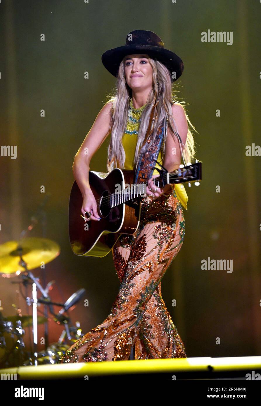 Nashville, TN, USA. 9th June, 2023. Lainey Wilson on stage for CMA Fest ...