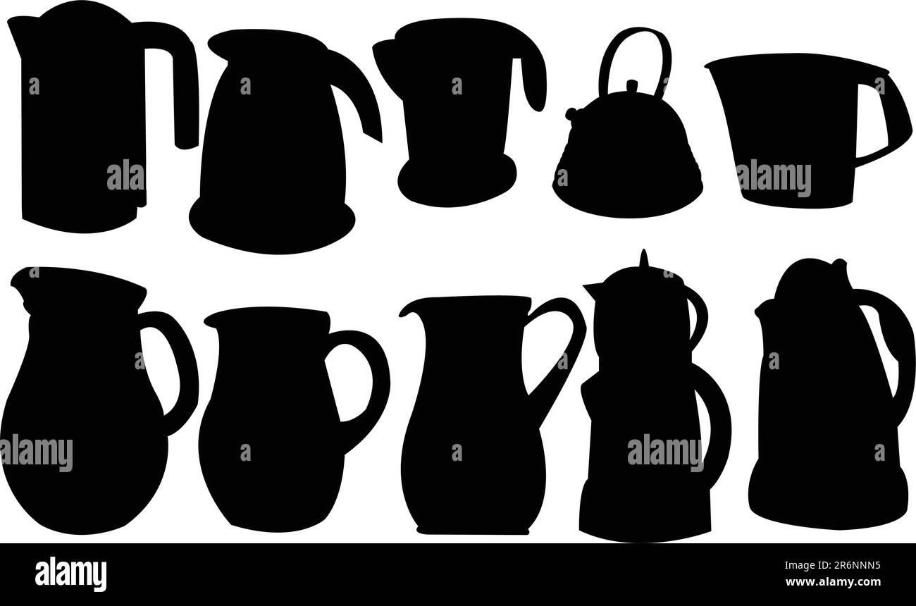 collection of carafe silhouette - vector Stock Vector
