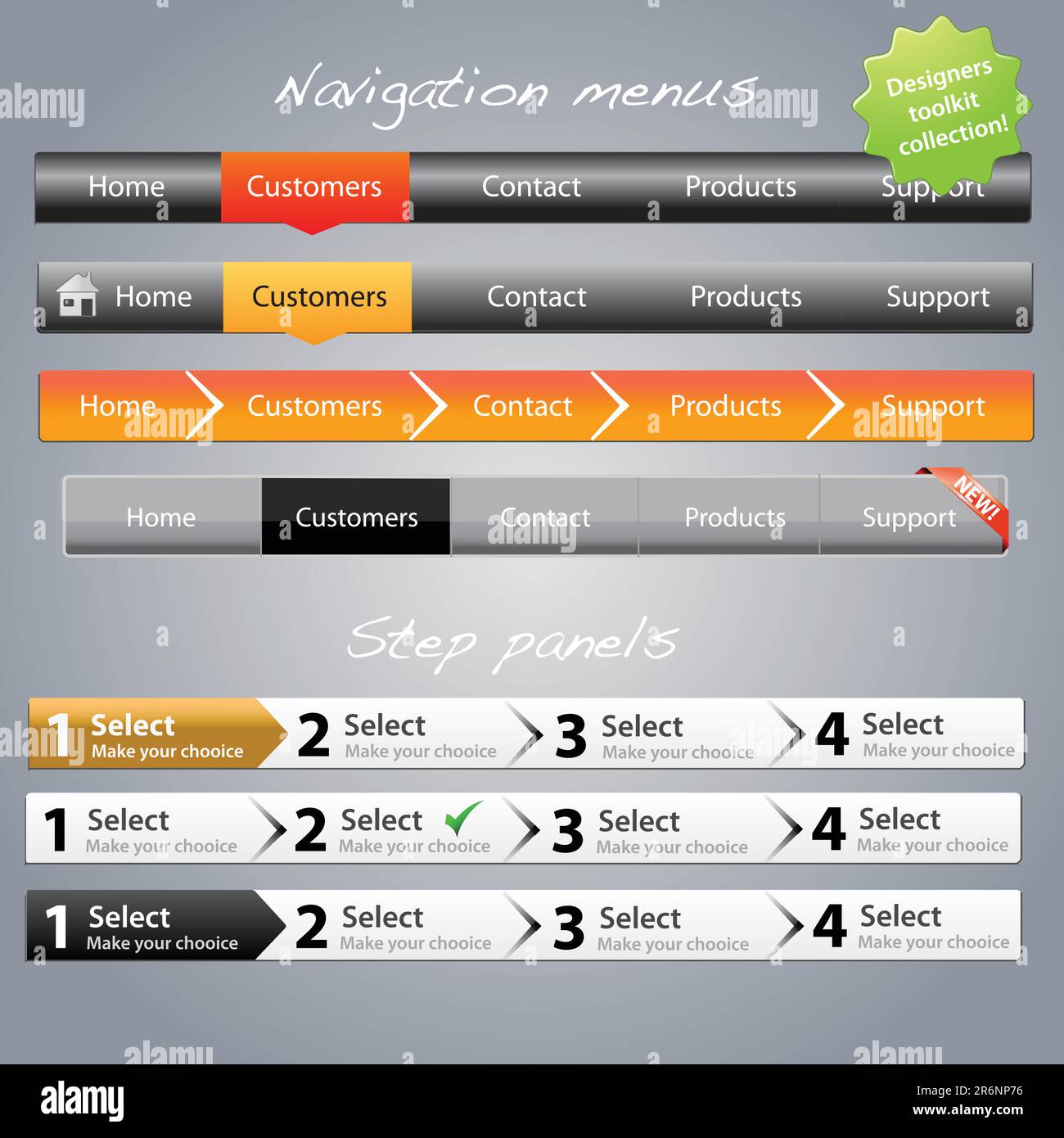 Designers toolkit series - Navigation menus Stock Vector Image & Art ...