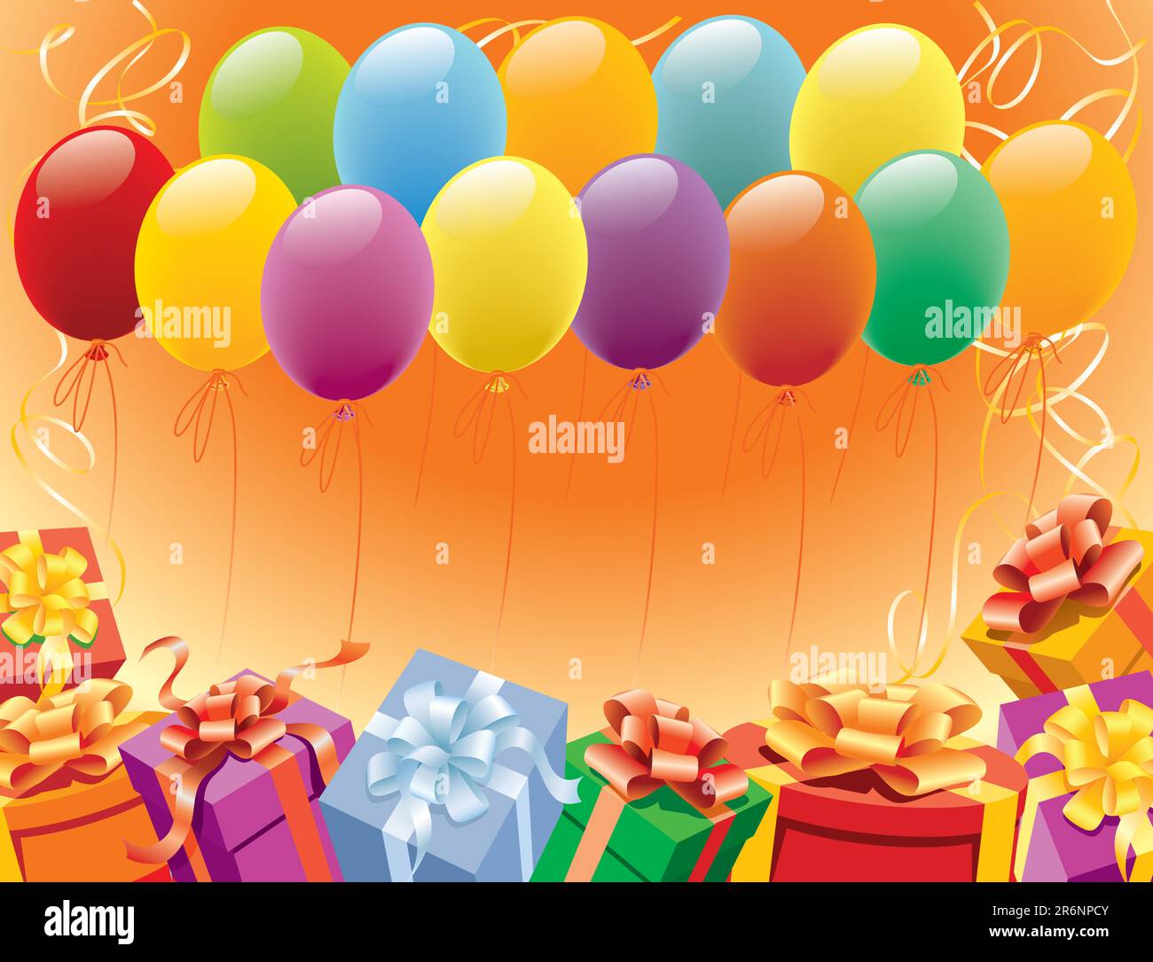 Party background with violet balloons and confetti. Template with free  space for text. Vector illustration Stock Vector Image & Art - Alamy