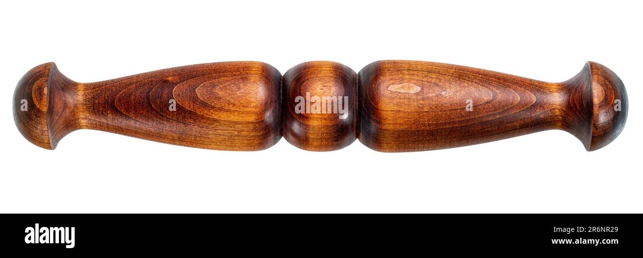 Wooden Tai Chi ruler, a  traditional Chinese exercise tool, isolated on white Stock Photo
