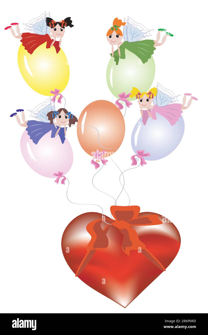 Heart love female balloons Stock Vector Images - Alamy
