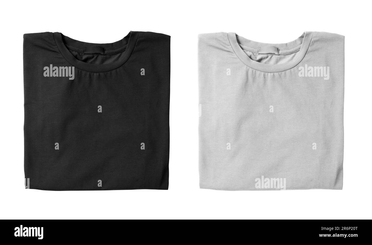 Folded shirts white background Black and White Stock Photos & Images ...