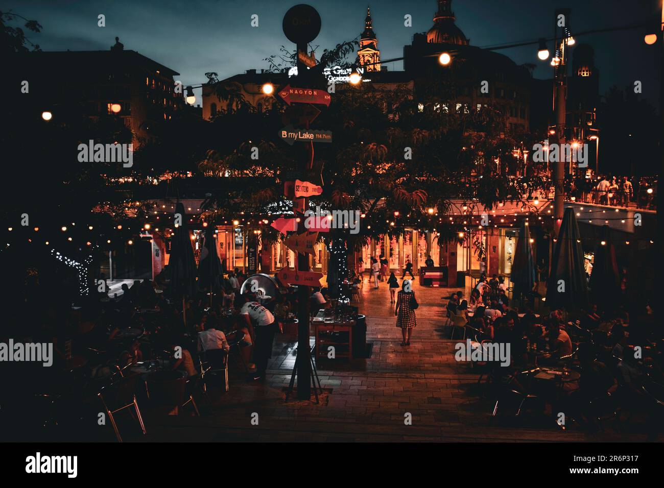 Budapest Lights and Nightlife - Hungary Stock Photo