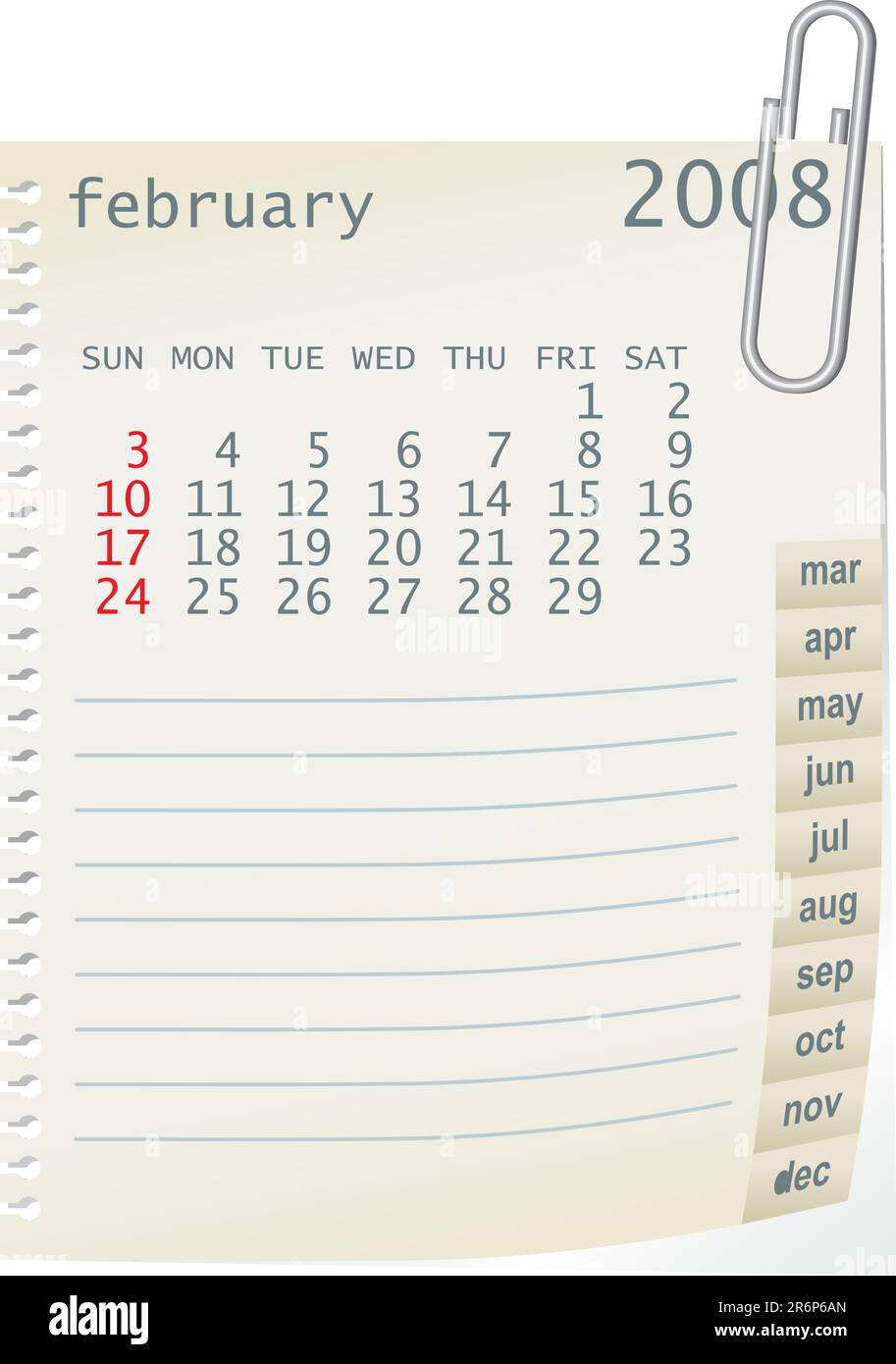 2008 calendar Stock Vector Images - Alamy