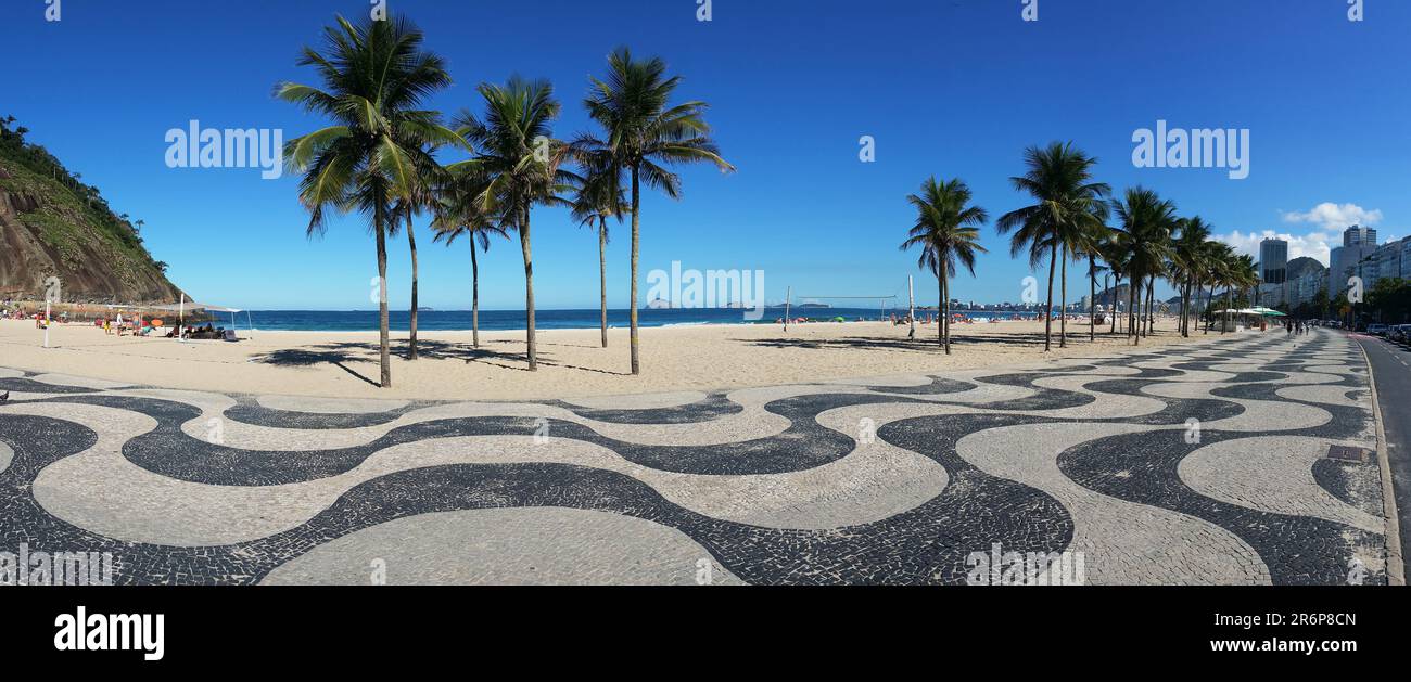Copacabana Sidewalk, Rio De Janeiro Stock Image - Image Of High