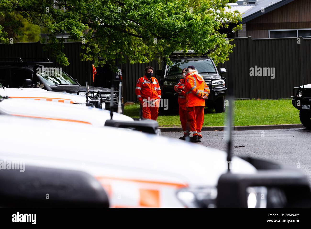 MELBOURNE, VIC - SEPTEMBER 23: Police and SES continue to search for missing 14 year old autistic boy, William Wall after he went missing two days ago in dense bushland on September 23, 2020 in Melbourne, Australia. A massive search in the Yarra Ranges is underway for missing autistic teen who spent the night lost in the bush. Multiple Crews, including police, the Airwing and SES searched for William as temperatures dropped to 7C overnight. Rain is predicted Wednesday and will impact the search efforts. Stock Photo