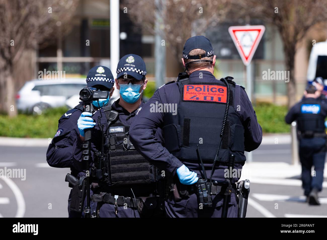 MELBOURNE, VIC SEPTEMBER 20 Public Order Response Teams along with