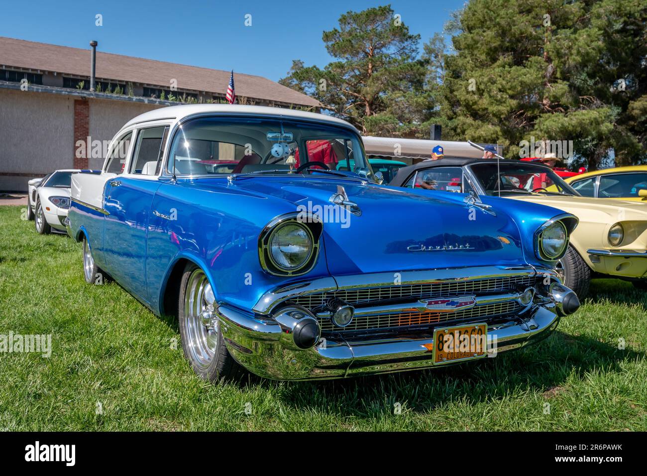 Canon City, CO, USA - June 10, 2023: Vintage cars and the peoople they