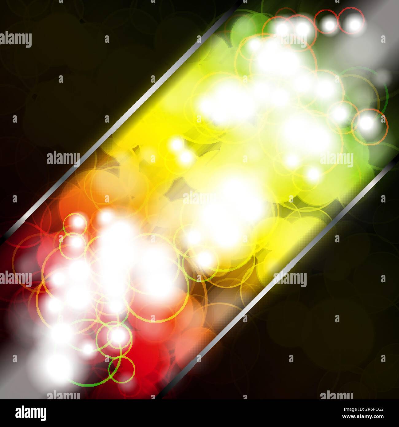 Multicolored transparent circles on a dark background. Stock Vector