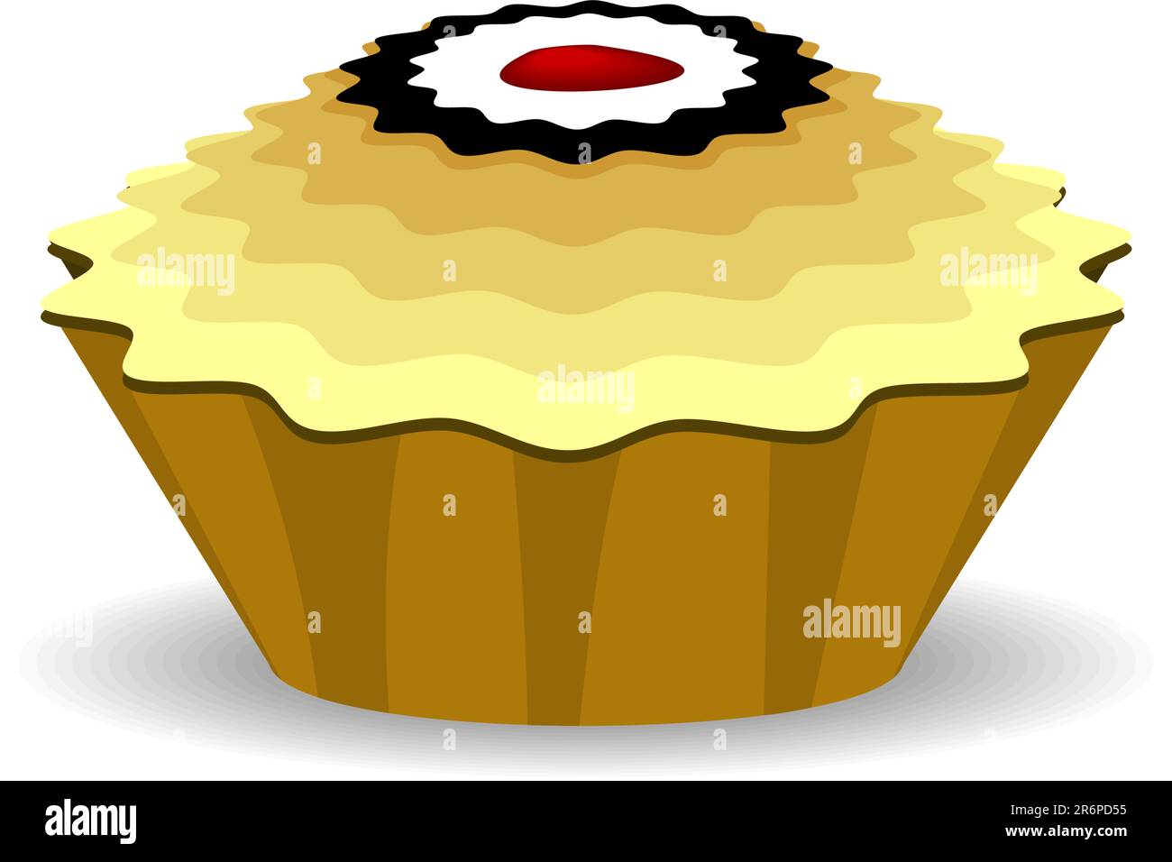 Illustration the cute cupcake isolated on white background - vector Stock Vector