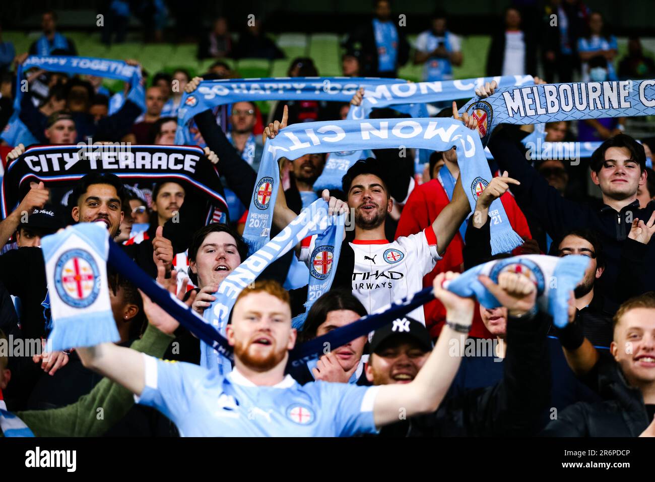 MELBOURNE, AUSTRALIA MARCH 26 Melbourne City fans cheer after a win