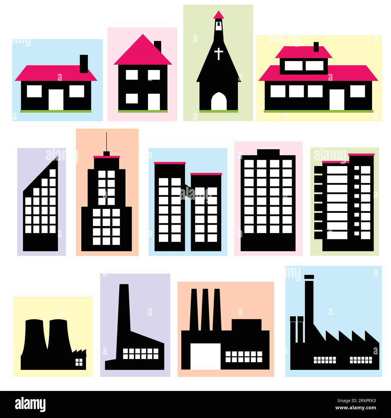 vector set of various buildings Stock Vector Image & Art - Alamy