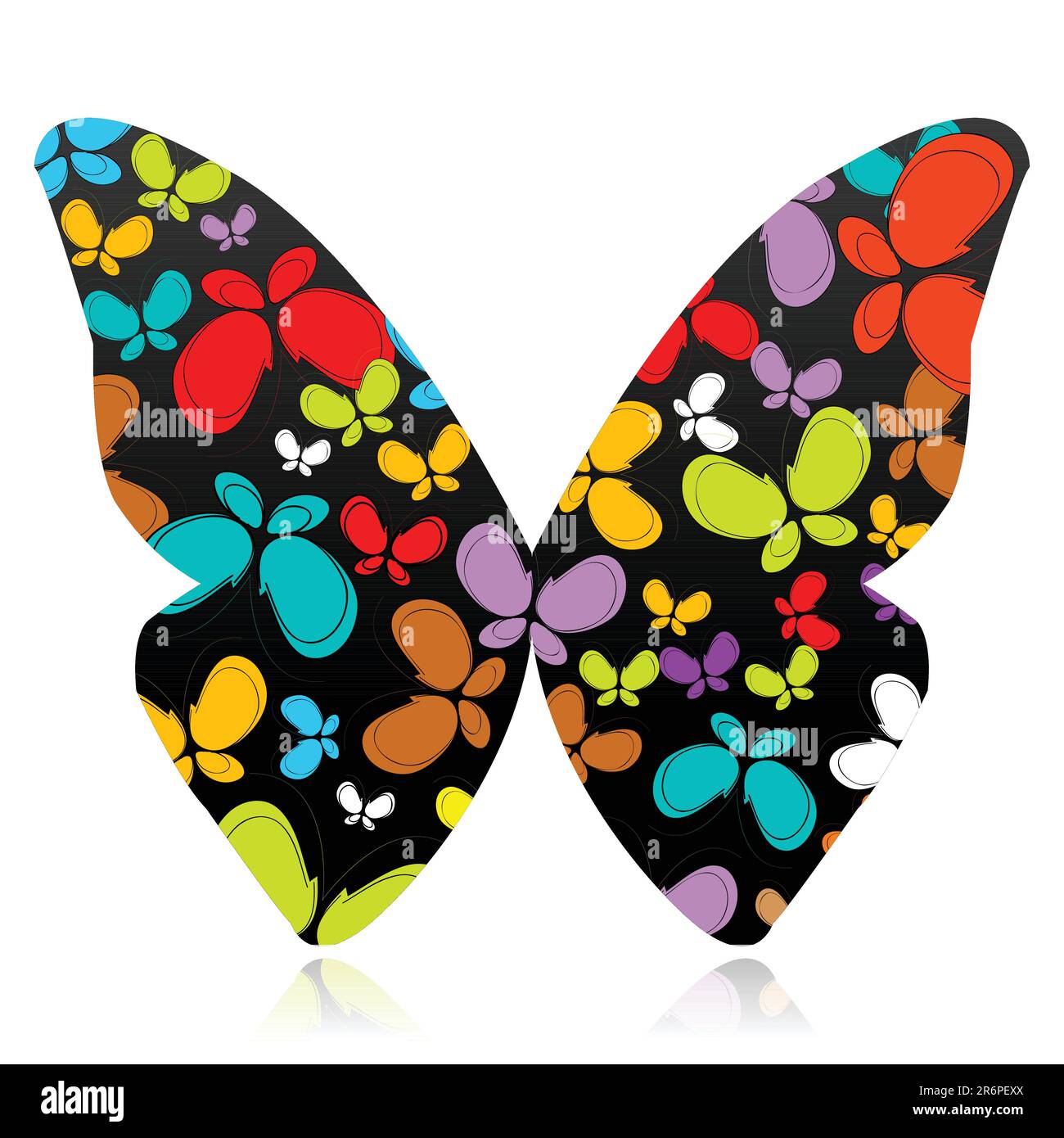 Multi Butterfly Drawing illustration of butterfly formed by several colorful butterflies Stock ...