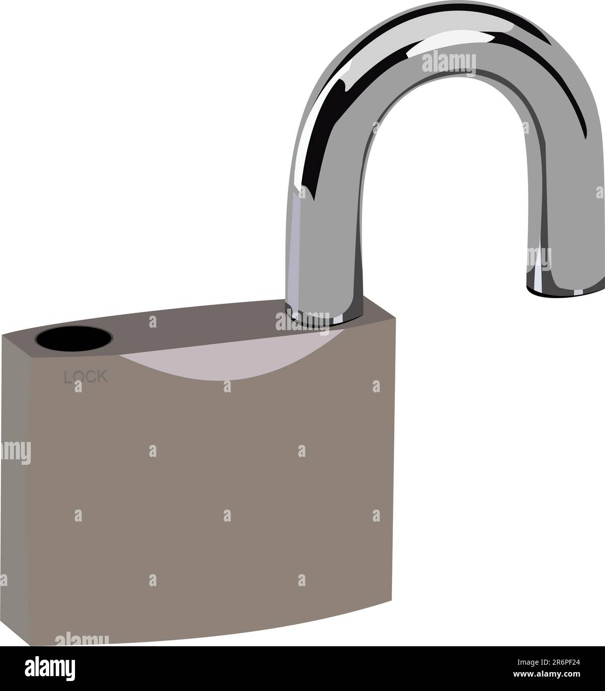 Realistic illustration of open lock isolated on white background