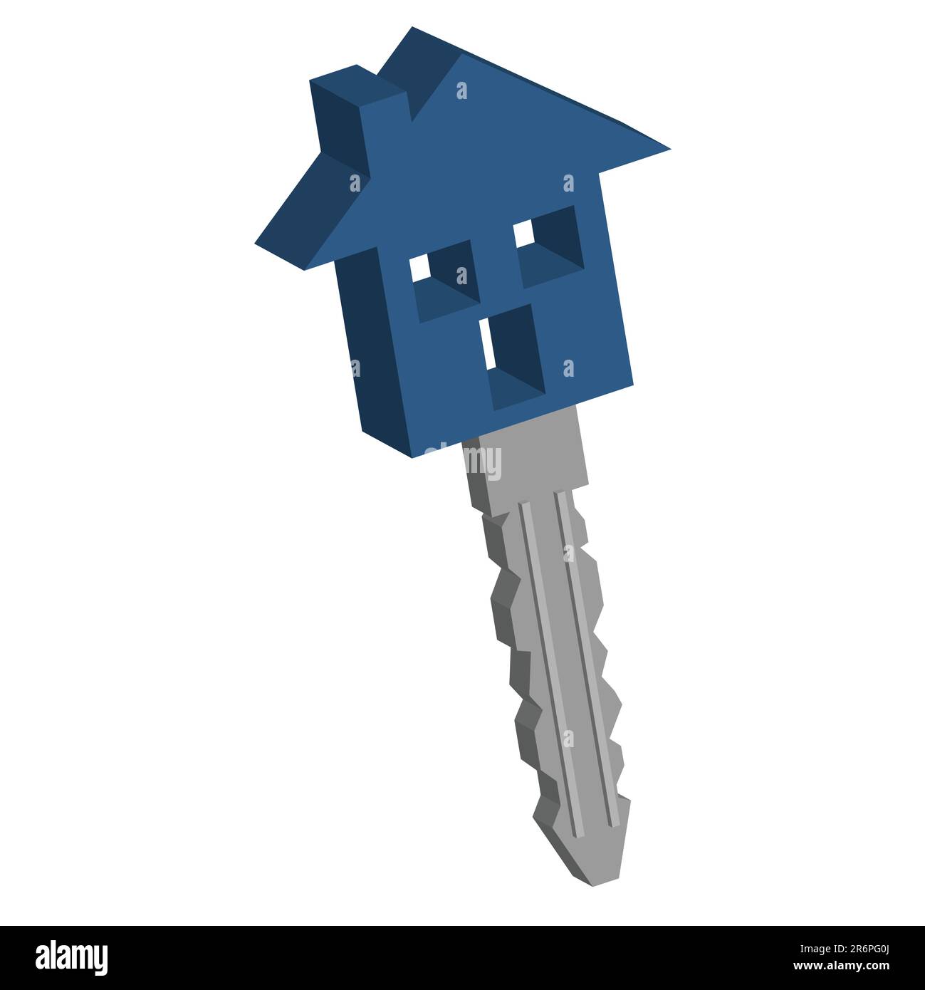Conceptual house key isolated over white background Stock Vector